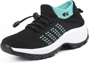 Women Slip on Trainers Orthopedic Breathable Cushion Shoe Comfortable Casual Ladies Athletic Shoe Thick Bottom Walking Shoes