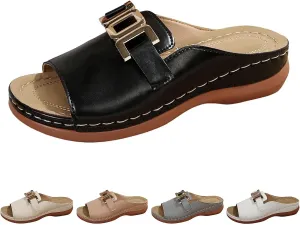 Women Summer Sandals Fish Mouth Slip On Slippers Comfortable Walking Shoes Casual Lightweight Open Toe Beach Sandals Simple Sandal