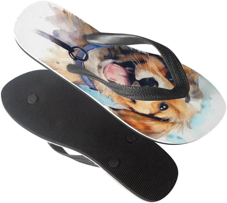 Women Sunset Flip Flop Sandal Graffiti Butterfly Classic Thongs Sandals for Beach Comfortable Flip Flops Sandals