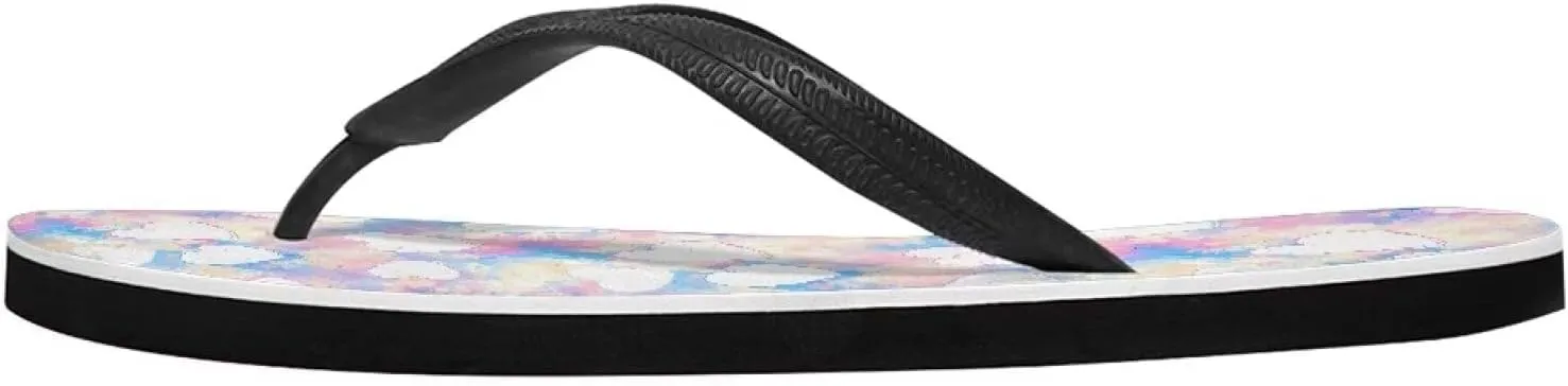 Women Tribal Flip Flop Sandal, Rose Soft Flip-Flop Slides Comfort Corgi Dog Pattern Fit Comfortable Ladies Slip
