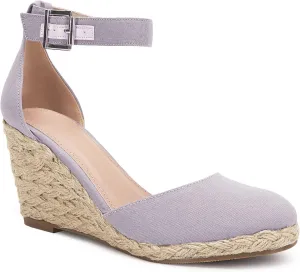 Womens Closed Toe Espadrilles Wedges Shoes Platform Heel Ankle Strap Buckle Dress Sandals