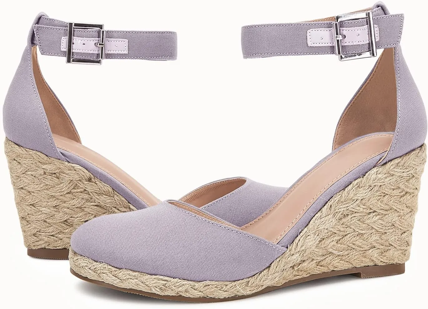 Womens Closed Toe Espadrilles Wedges Shoes Platform Heel Ankle Strap Buckle Dress Sandals