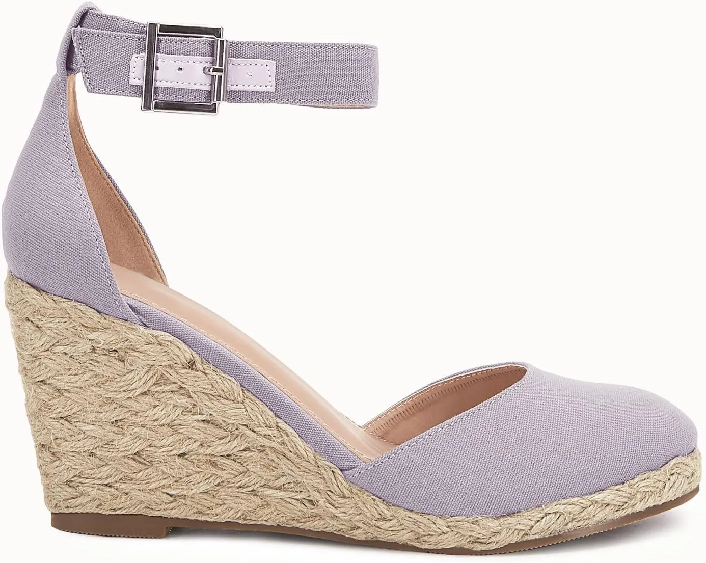 Womens Closed Toe Espadrilles Wedges Shoes Platform Heel Ankle Strap Buckle Dress Sandals