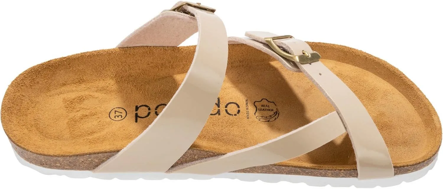 Women's Cres Matt Mules - Elegant Sandals Made in Spain - Comfortable Slippers with Cork Footbed - Fashionable Summer Shoes