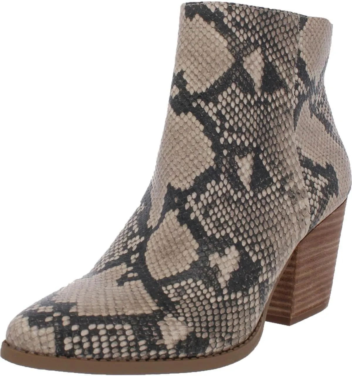 Womens Eryn Snake Print Block Heel Boot Ivory 8.5 Medium (B,M)