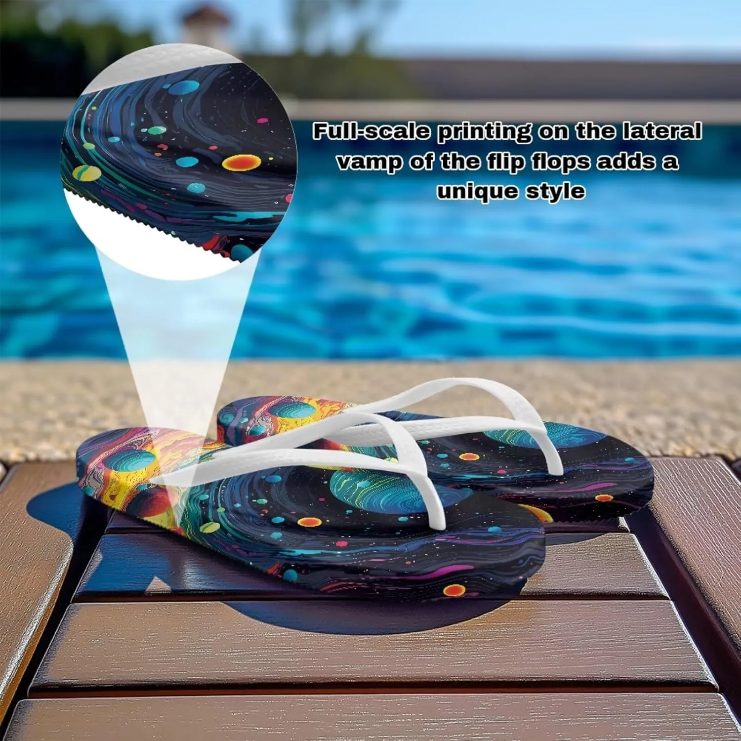 Women's Flip-Flops Colorful Patterns Slippers Women's Casual Sandals Indoor Outdoor
