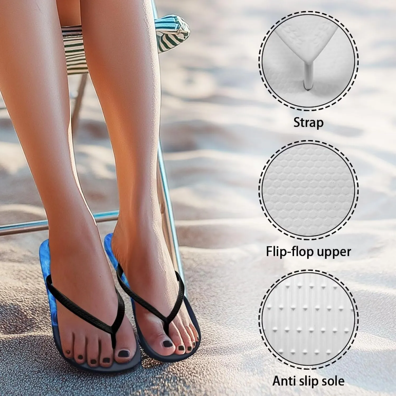 Women's Flip-Flops Colorful Patterns Slippers Women's Casual Sandals Indoor Outdoor
