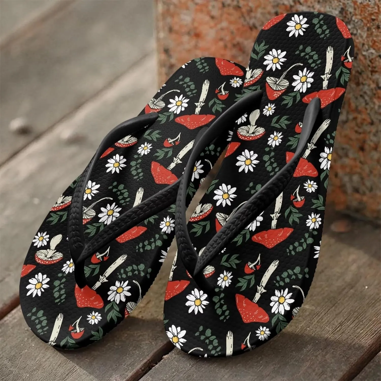 Womens Flip Flops Pillow Soft Shower Shoes with Orthotic Rubber Soles Summer Beach Shoes Cushion Footbed Footwear