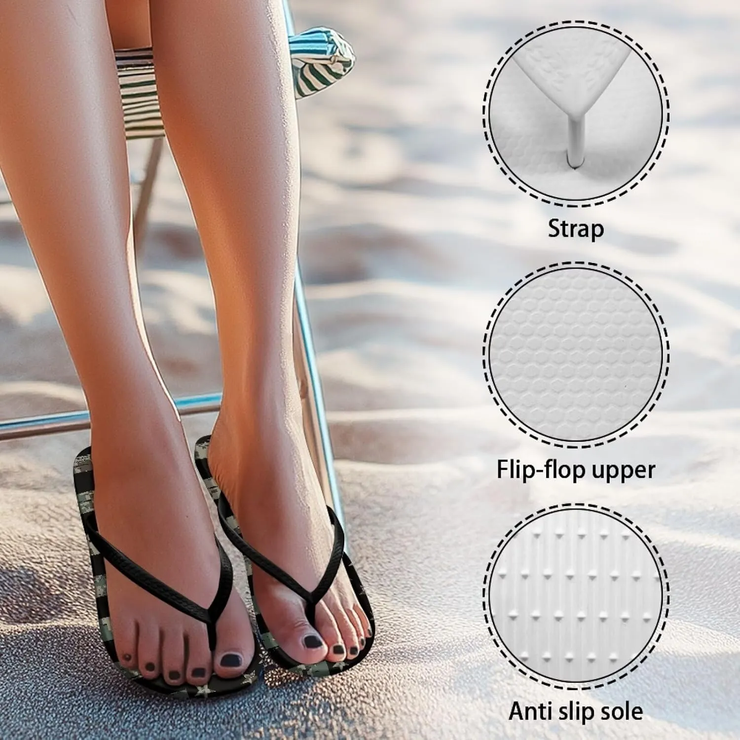 Womens Flip Flops Pillow Soft Shower Shoes with Orthotic Rubber Soles Summer Beach Shoes Cushion Footbed Footwear