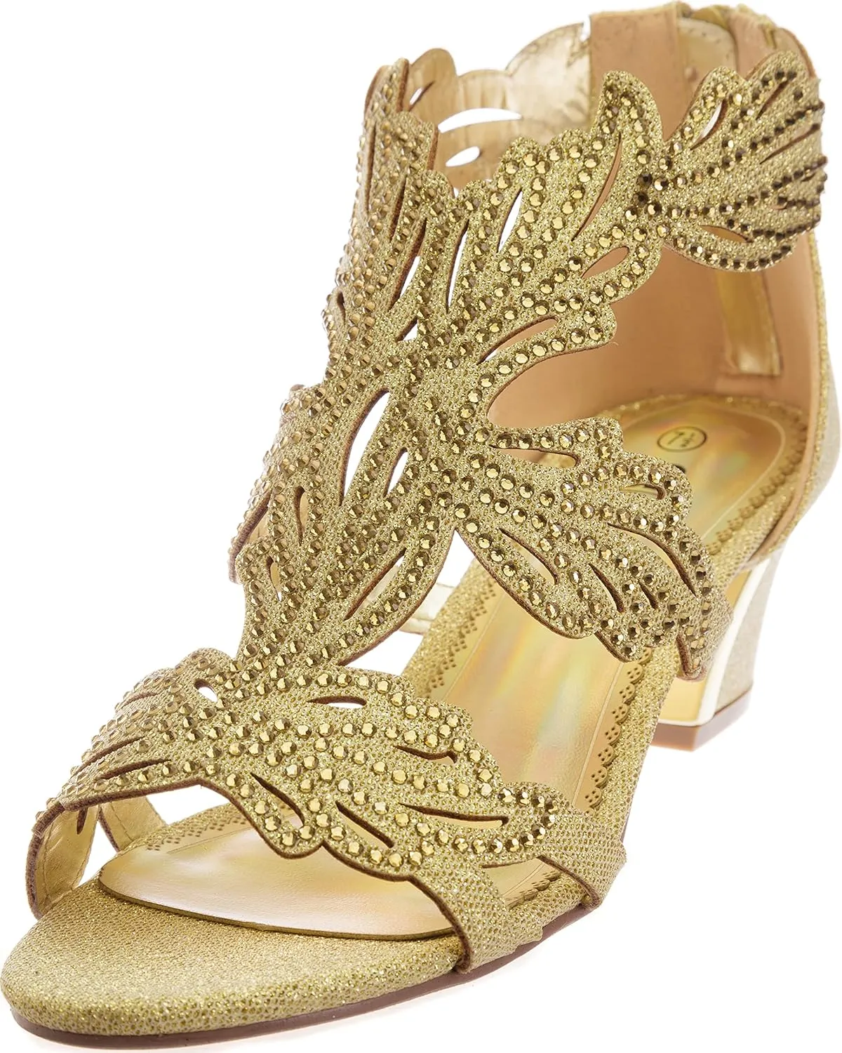 womens Heel Sandasl Sparkling Rhinestone Dress-Shoes lime03