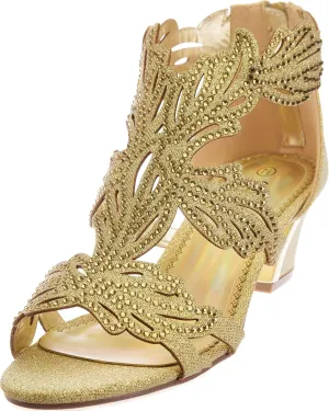 womens Heel Sandasl Sparkling Rhinestone Dress-Shoes lime03