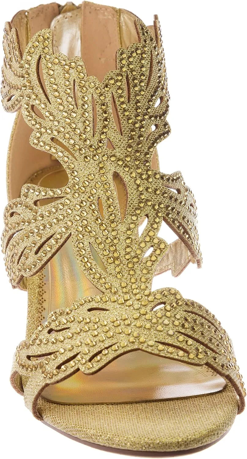 womens Heel Sandasl Sparkling Rhinestone Dress-Shoes lime03