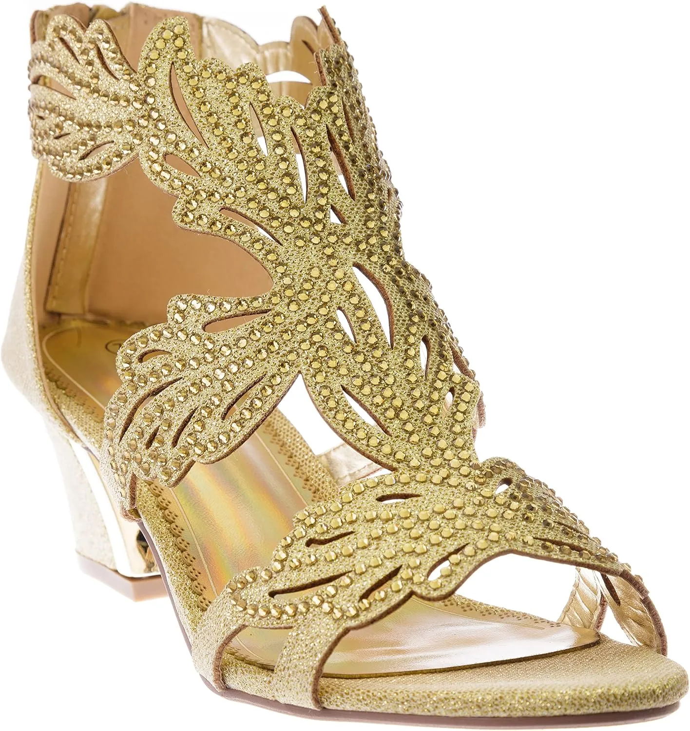 womens Heel Sandasl Sparkling Rhinestone Dress-Shoes lime03