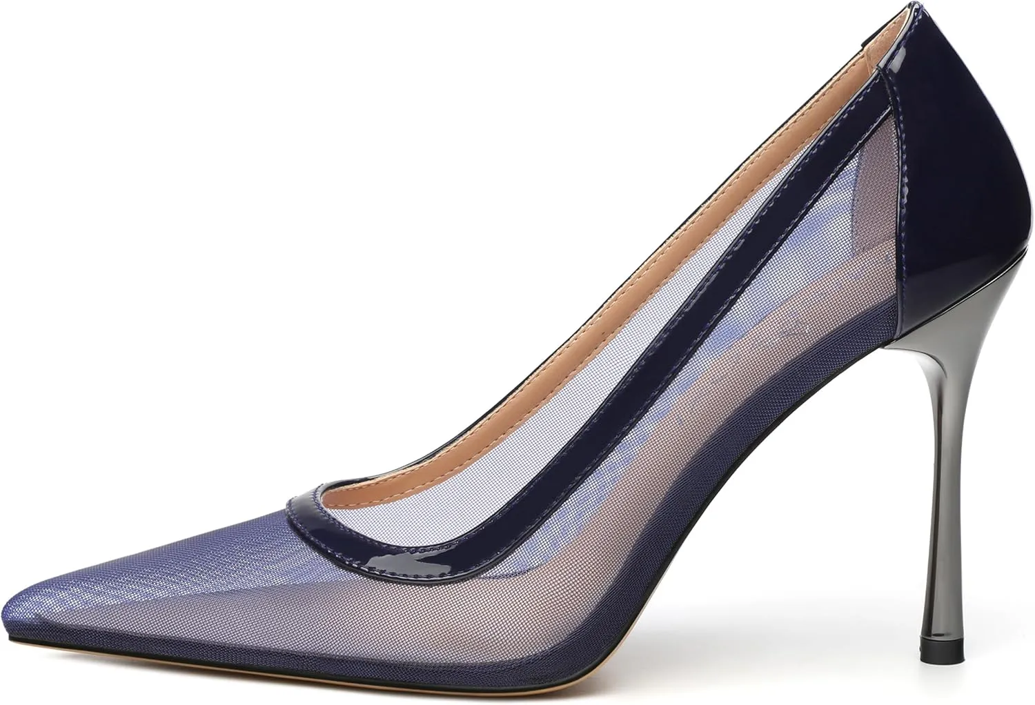 Womens Heeled Pumps, Pointed Stiletto Heels Shoes for Women, Sexy Mesh Upper High Heel Dressy Shoes 3.5"