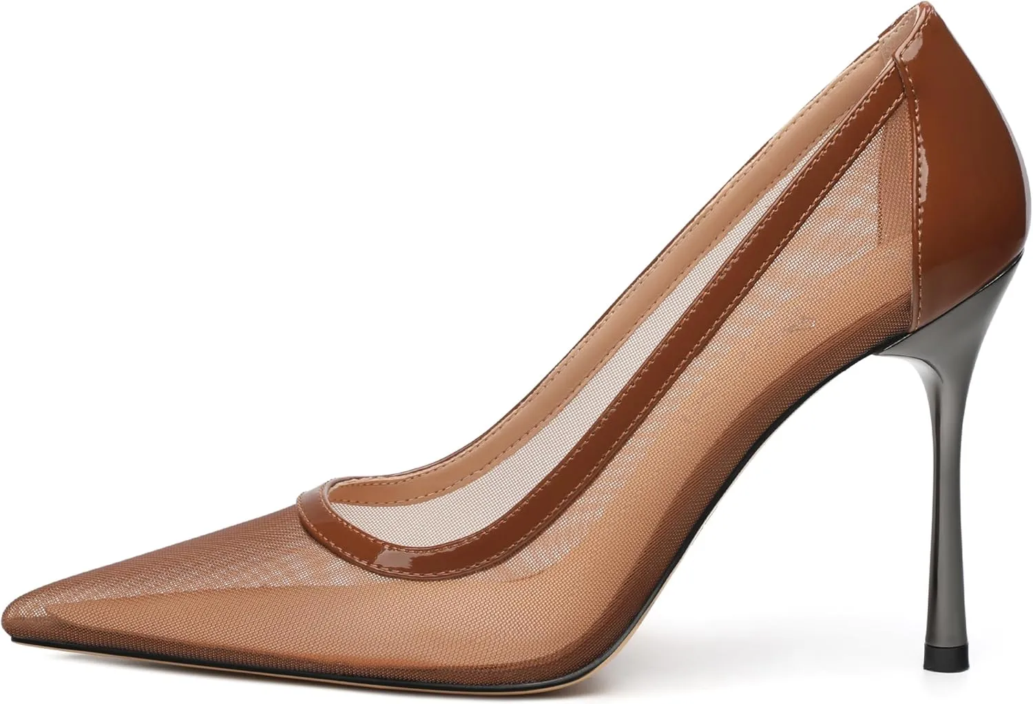Womens Heeled Pumps, Pointed Stiletto Heels Shoes for Women, Sexy Mesh Upper High Heel Dressy Shoes 3.5"