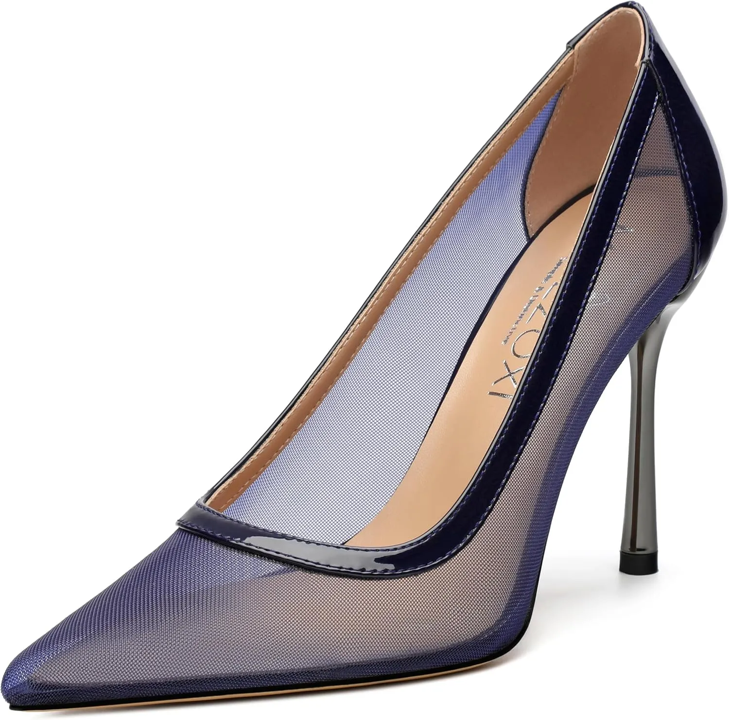 Womens Heeled Pumps, Pointed Stiletto Heels Shoes for Women, Sexy Mesh Upper High Heel Dressy Shoes 3.5"