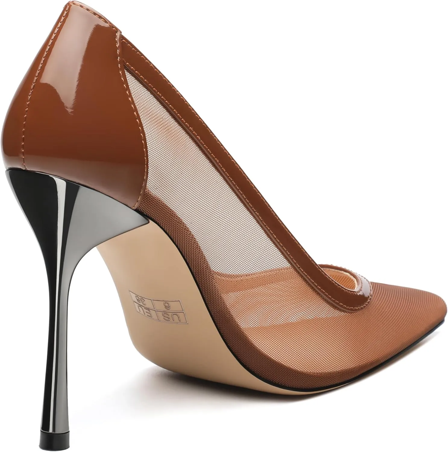 Womens Heeled Pumps, Pointed Stiletto Heels Shoes for Women, Sexy Mesh Upper High Heel Dressy Shoes 3.5"