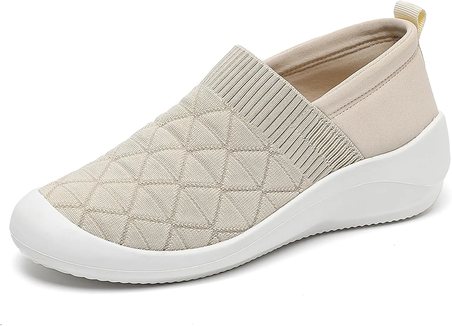 Women's Knit Stretchy Slip On Arch Support Casual Loafers Comfort Mesh Breathable Soft Sole Lightweight Non-Slip Platform Wedge Orthopedic Walking Sneakers for Outdoor Travel Work