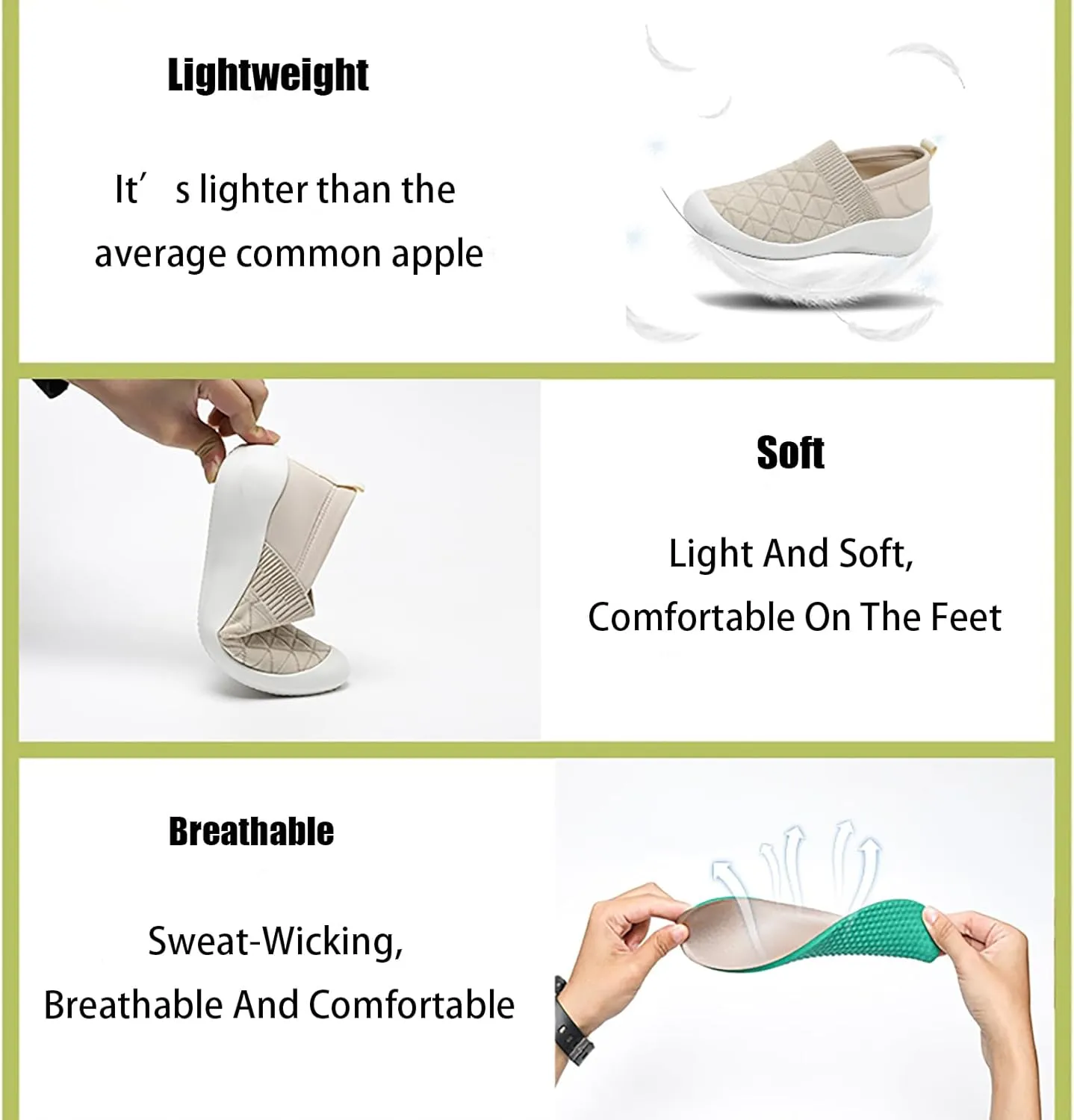 Women's Knit Stretchy Slip On Arch Support Casual Loafers Comfort Mesh Breathable Soft Sole Lightweight Non-Slip Platform Wedge Orthopedic Walking Sneakers for Outdoor Travel Work