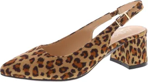 Women's Pointed Toe Block Heel Pumps Slingback Chunky Slip On Low Mid Heel Closed Toe