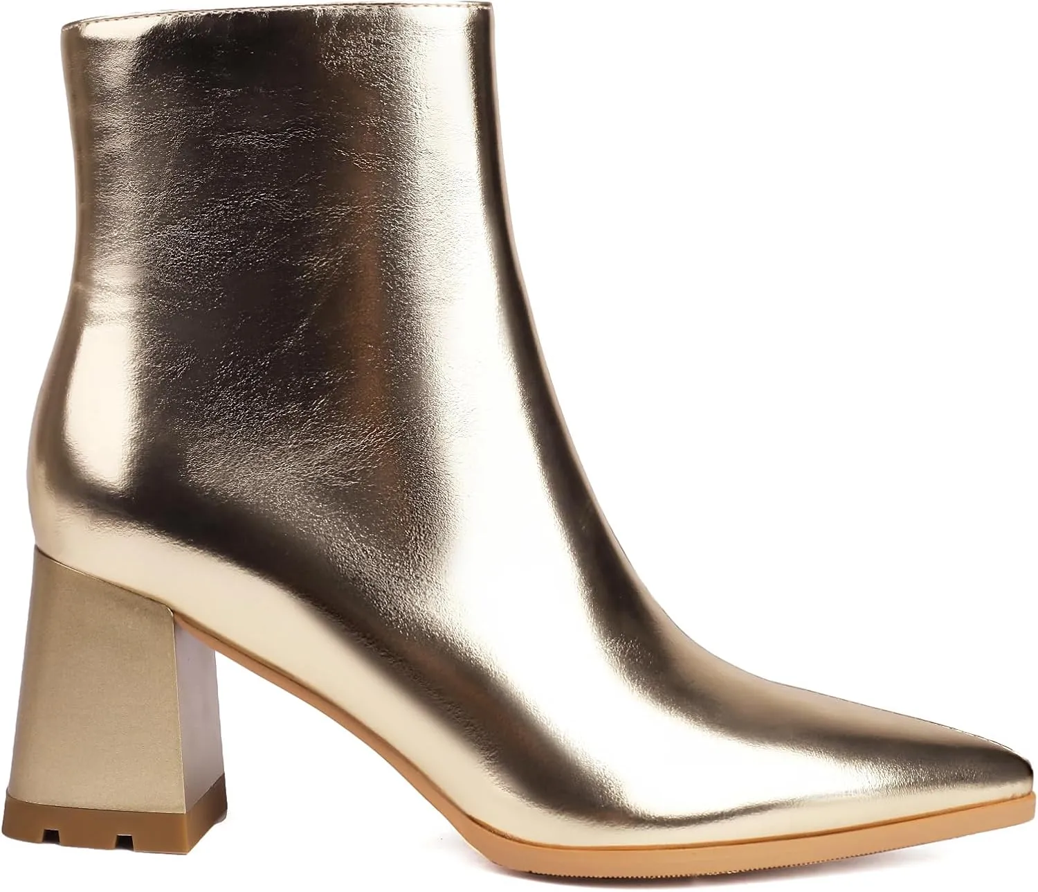 Women's Pointed Toe Boots Block Chunky Heel Ankle Booties