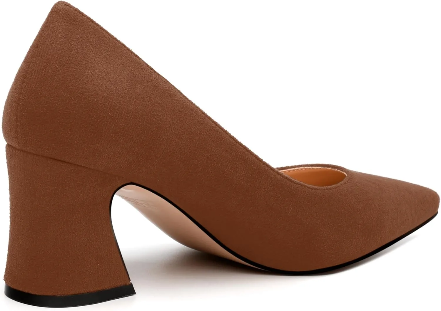 Women's Pointed Toe Mid Heel Pumps Slip On Fashion Closed Toe High Heel Shoes for Women