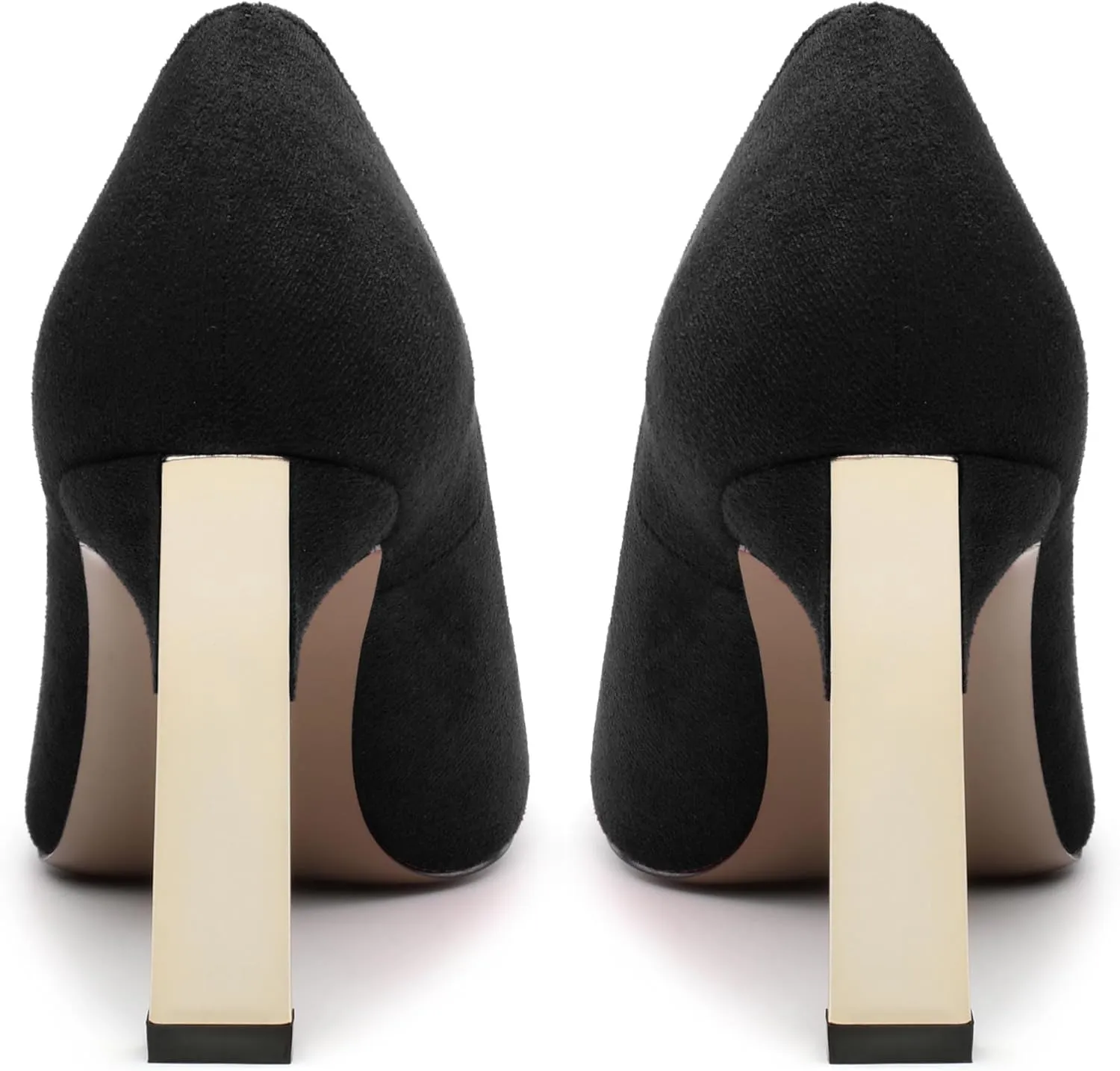 Women's Pumps, Square Toe High Heels, Fashion Patchwork Color Slip On Chunky Heel Shoes for Women