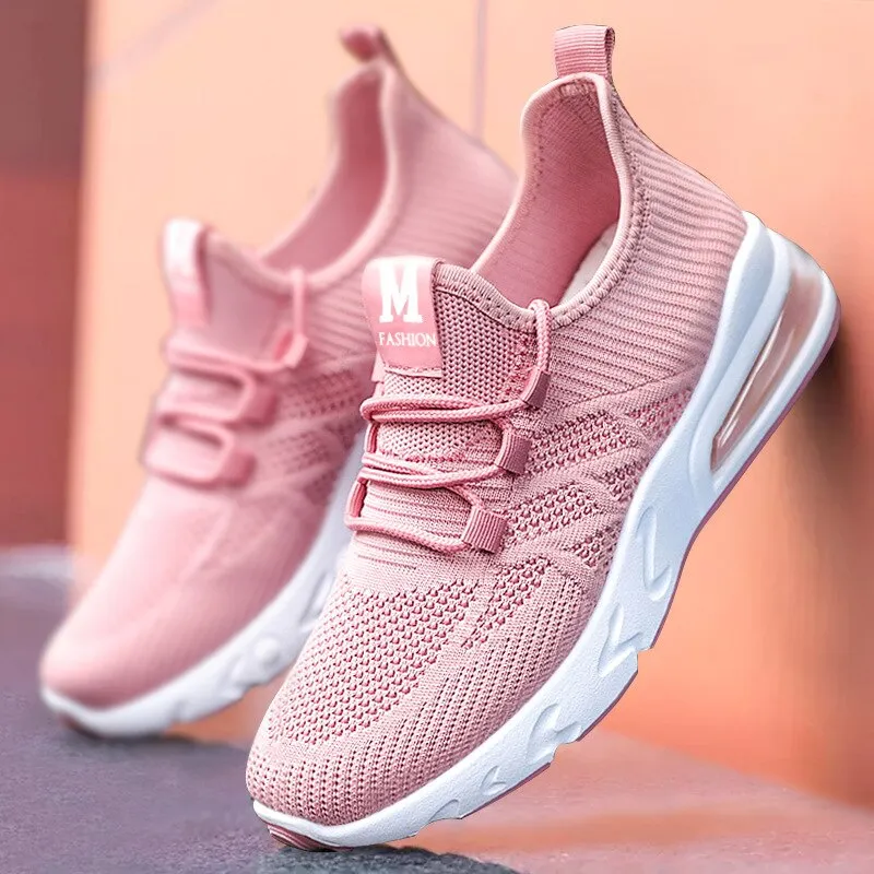 Women's running shoes lightweight sports shoes breathable mesh design