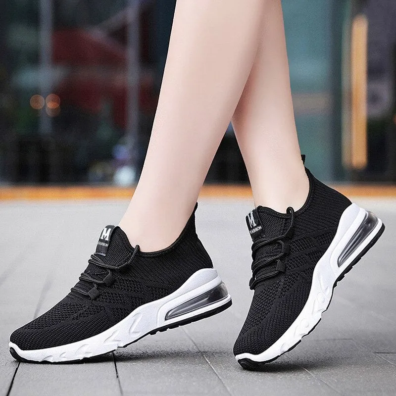 Women's running shoes lightweight sports shoes breathable mesh design