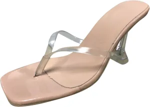 Women's Sandals High Heel Thong Ankle Strap Clip Toe Stiletto Heel Flip Flops Slip On Square Toe Slingback Mules