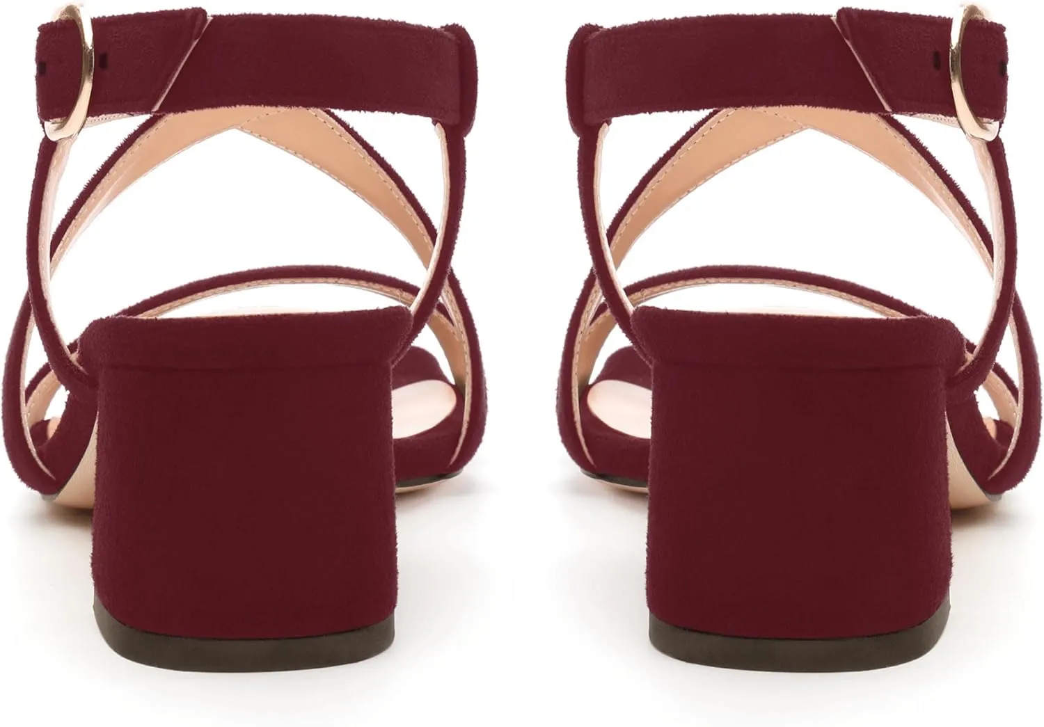 Womens Sandals, Square Open Toe Low Chunky Heels, Adjustable Strap Buckle Fashion Solid Sandal