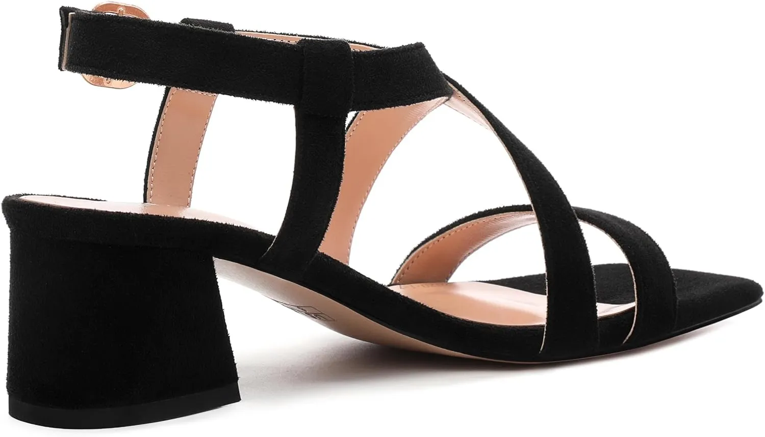 Womens Sandals, Square Open Toe Low Chunky Heels, Adjustable Strap Buckle Fashion Solid Sandal