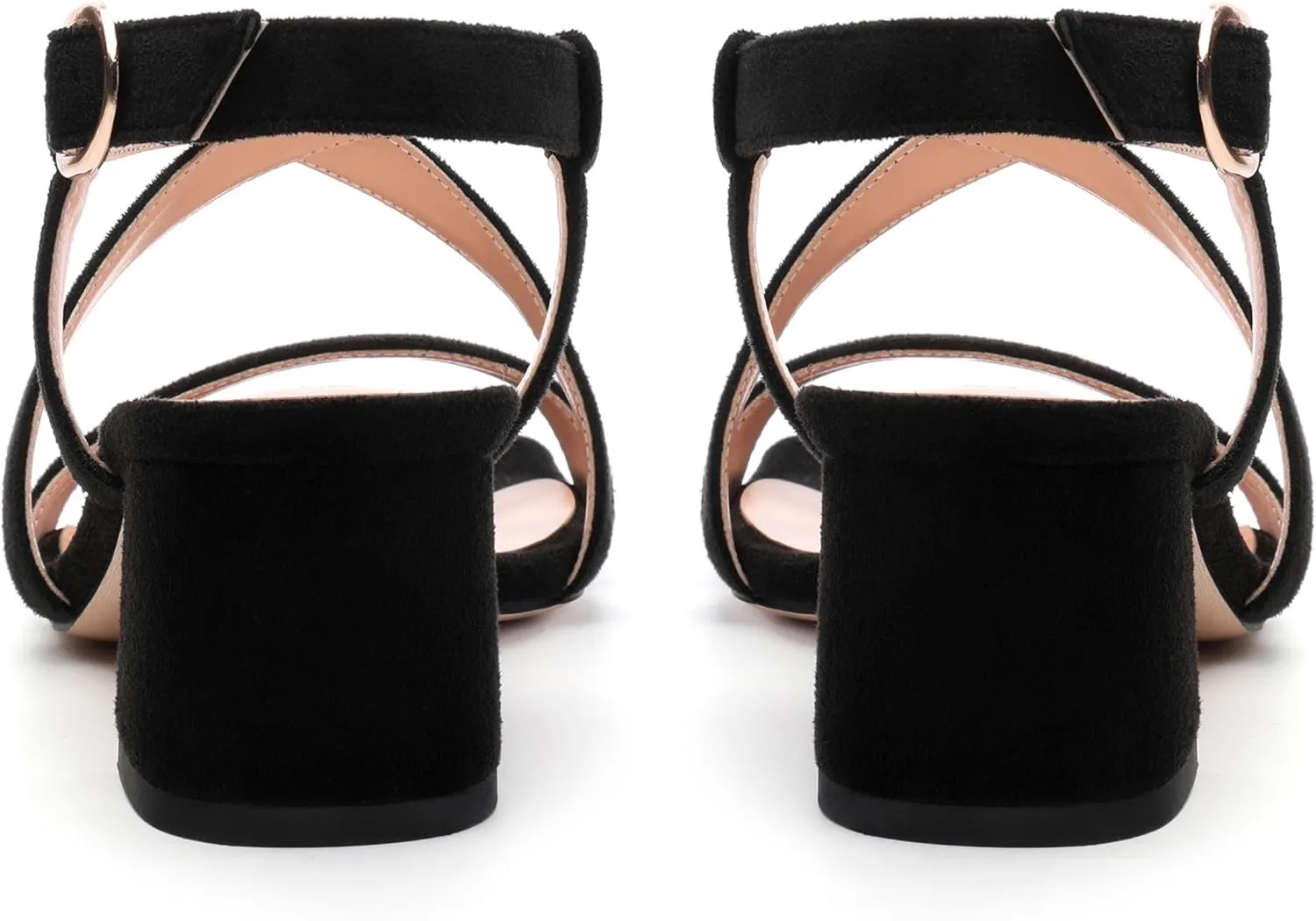 Womens Sandals, Square Open Toe Low Chunky Heels, Adjustable Strap Buckle Fashion Solid Sandal