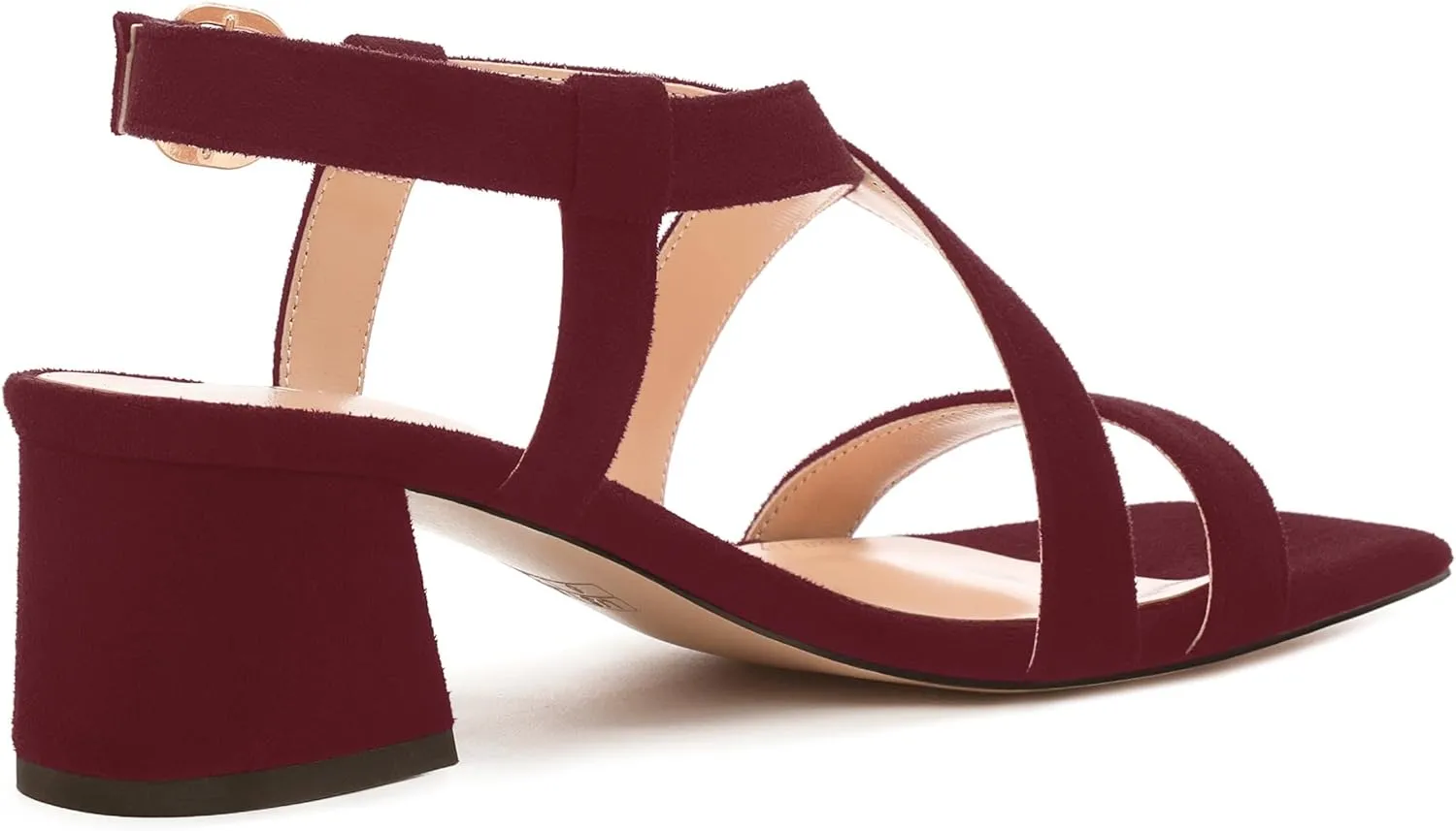Womens Sandals, Square Open Toe Low Chunky Heels, Adjustable Strap Buckle Fashion Solid Sandal