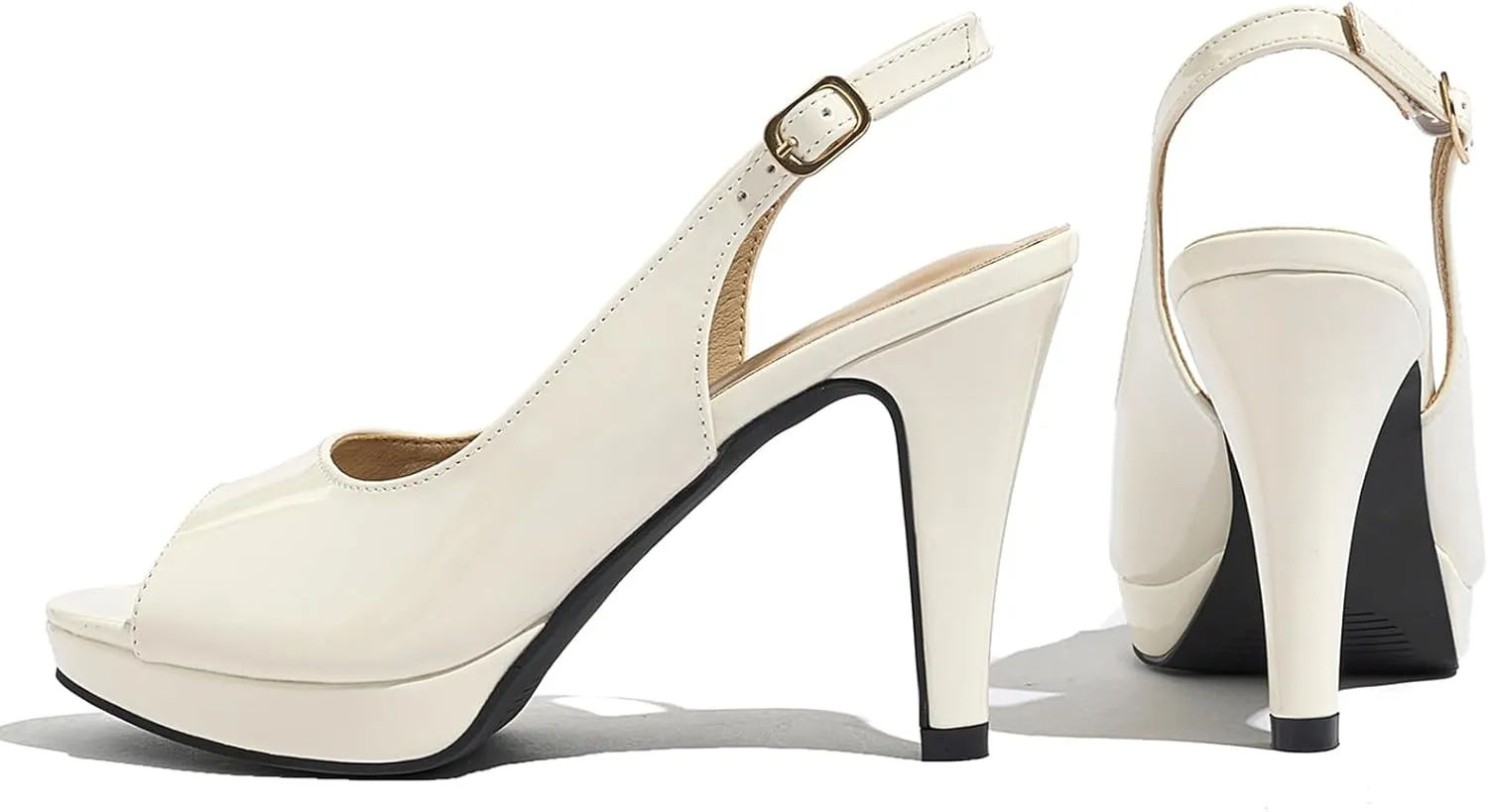 Women’s Sexy High Heels Peep Toe Ankle Strap Platform Block Slingback Dress Pumps Shoes for Women