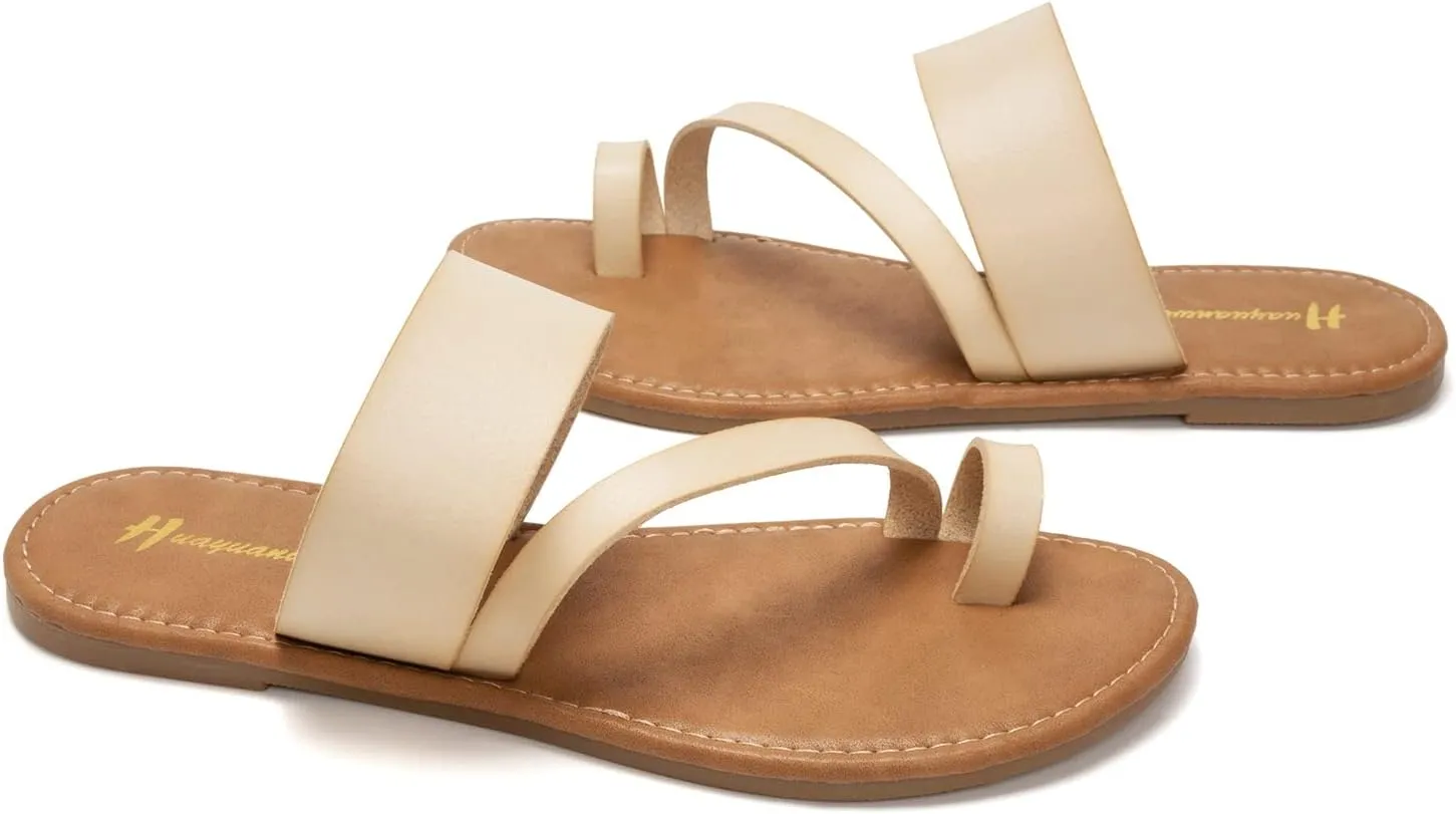 Women's Slide Sandals Slip On Flat Flip Flop Thong Casual Summer