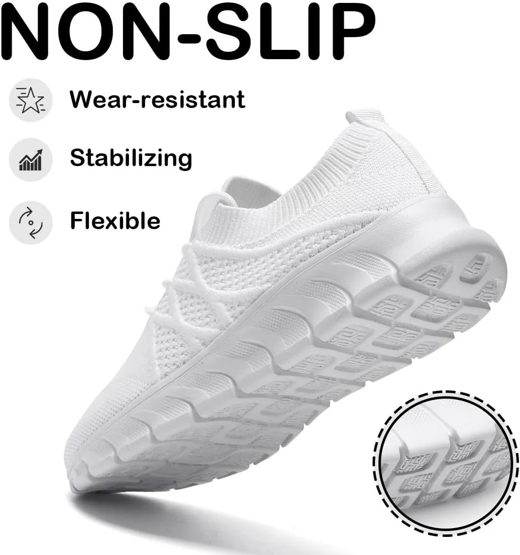 Womens Slip-On Mesh Walking Sneakers Fashion Casual Breathable Shoes for Gym Running Tennis