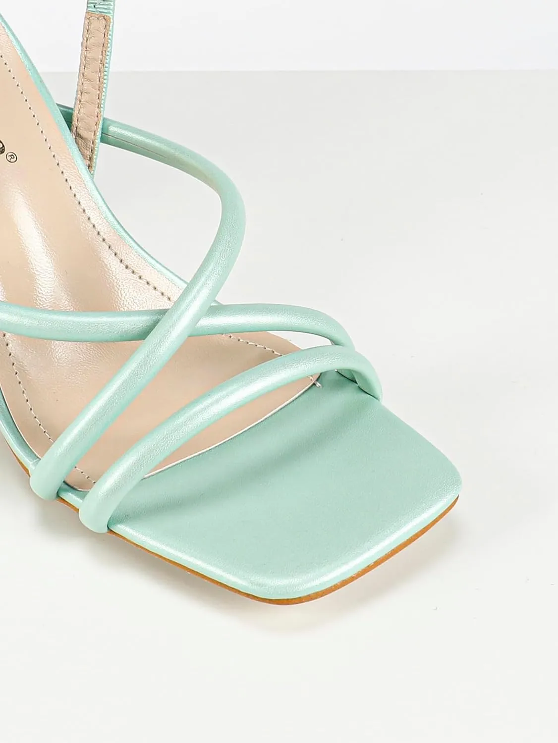 Women’s Strappy High-Heel Sandals – Square-Toe Design with Woven Back Strap – Elegant Summer Heels for Dates, Parties & Casual Chic Looks