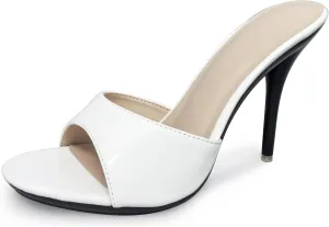 Womens Summer Mule Sandals Stiletto High Heel Dressy Shoes