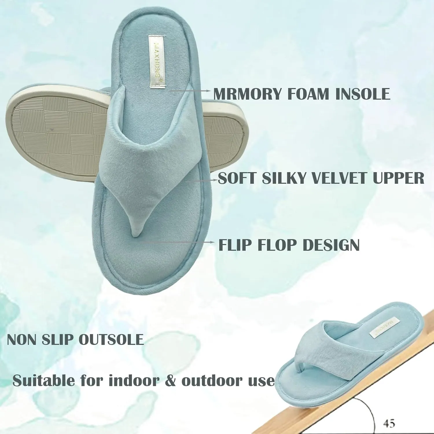 Women’s Thong Slippers with Memory Foam for Women Open Toe Slip on
