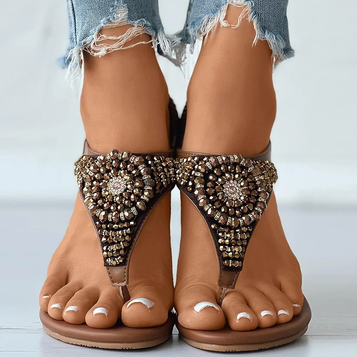 Women's Versatile Flat Sandals Comfortable Ankle Strap Outdoor Walking Shoes Soft Soled Sandals for Women