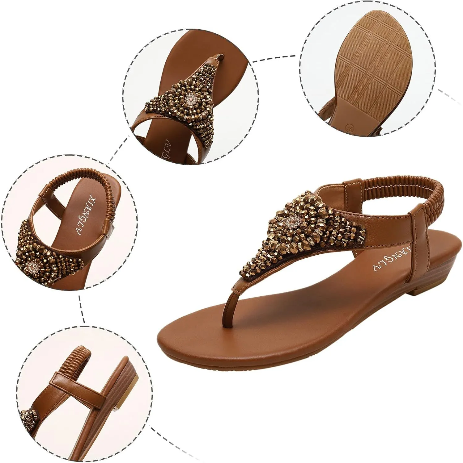 Women's Versatile Flat Sandals Comfortable Ankle Strap Outdoor Walking Shoes Soft Soled Sandals for Women