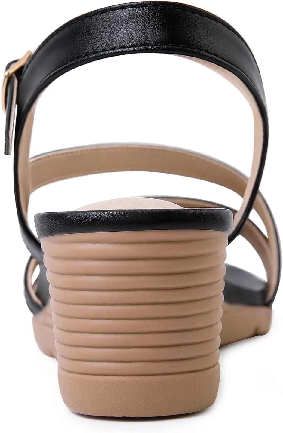 Women's Wedge Sandals Dressy, Comfortable Strappy Low Wedges Womens Open Toe Sandal for Summer