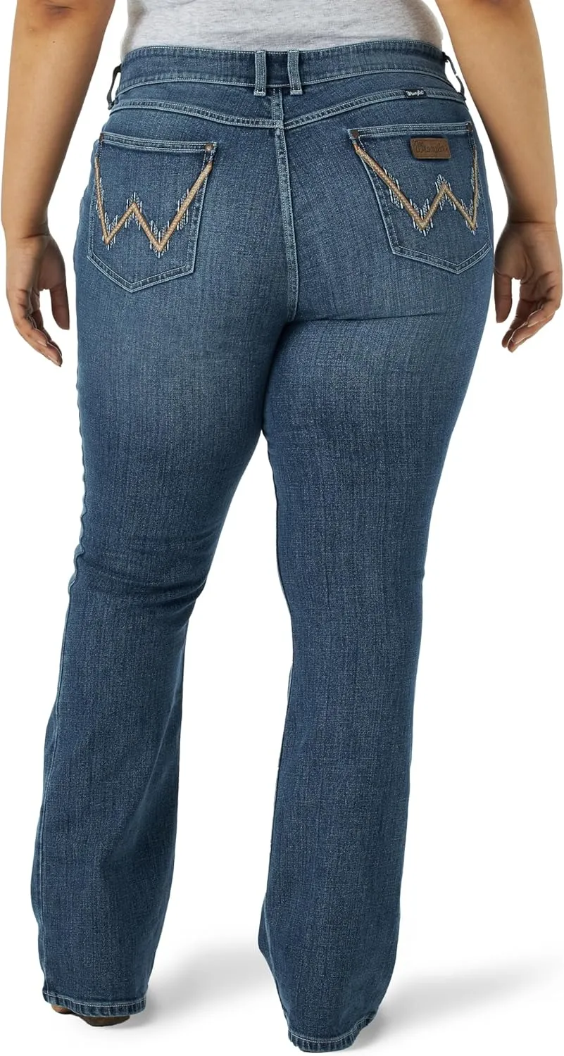Wrangler Women's Retro Mae Plus Size Mid Rise Stretch Boot Cut Jean