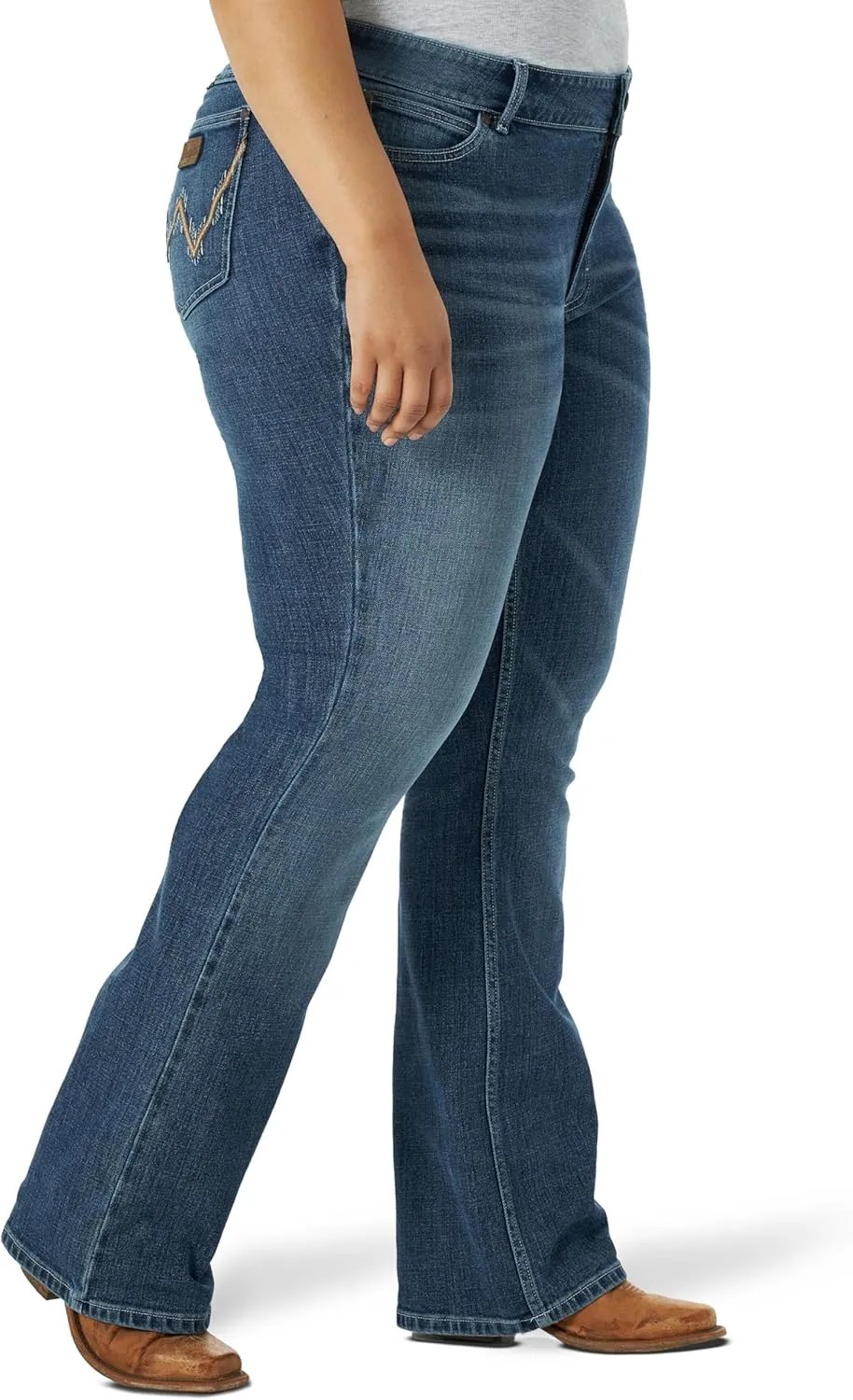 Wrangler Women's Retro Mae Plus Size Mid Rise Stretch Boot Cut Jean