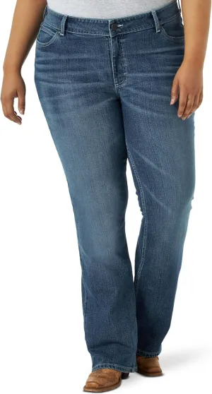 Wrangler Women's Retro Mae Plus Size Mid Rise Stretch Boot Cut Jean