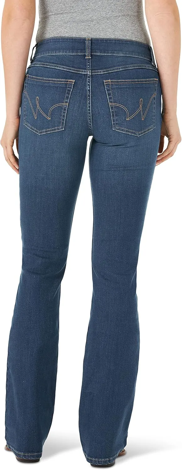 Wrangler Womens Western Mid Rise Stretch Boot Cut Jean