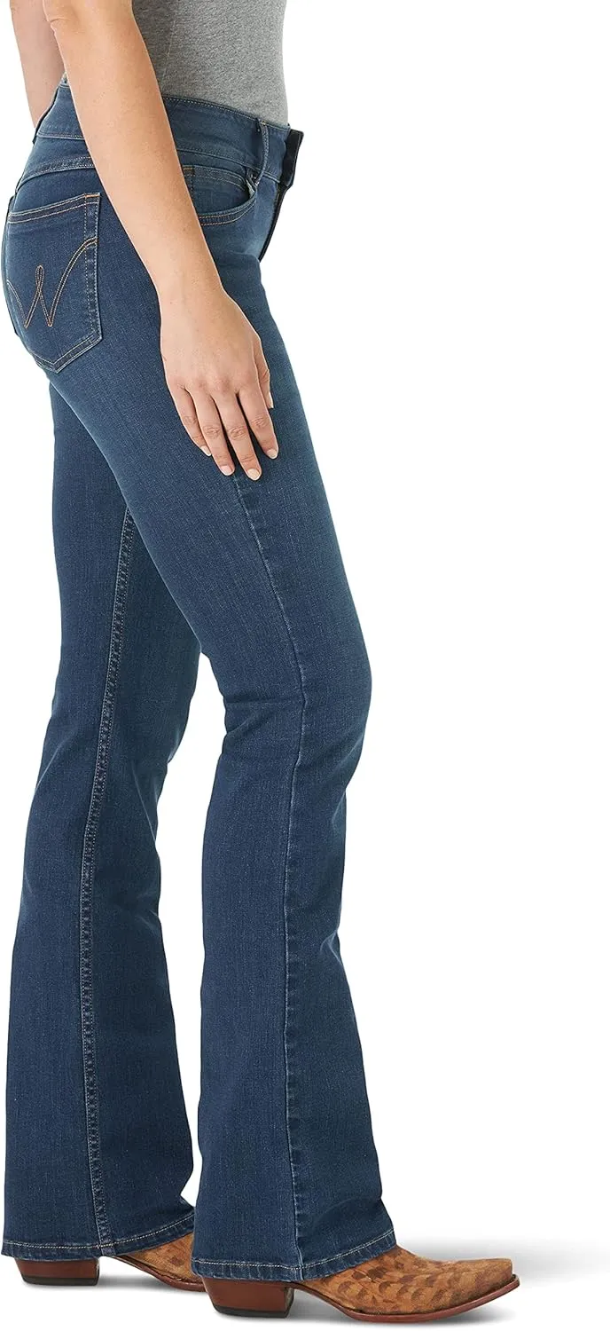 Wrangler Womens Western Mid Rise Stretch Boot Cut Jean