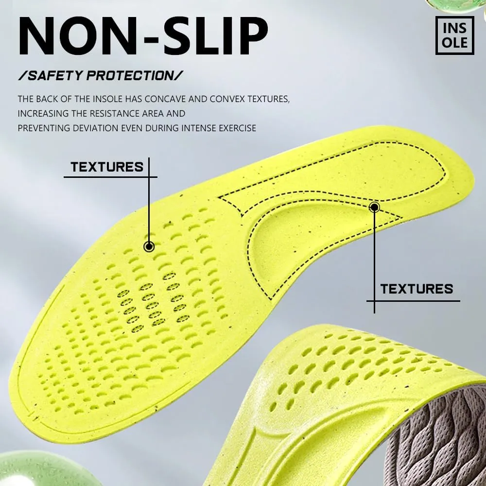 XINIFOOT 6 Pairs Anti Odour Shoe Insoles, Comfortable Replacement Shoe Insole Inserts, Foot Massage Breathable Shoe Soles Relief Insoles for Working Daily Use(Grey Women US 4-7)