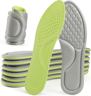 XINIFOOT 6 Pairs Anti Odour Shoe Insoles, Comfortable Replacement Shoe Insole Inserts, Foot Massage Breathable Shoe Soles Relief Insoles for Working Daily Use(Grey Women US 4-7)